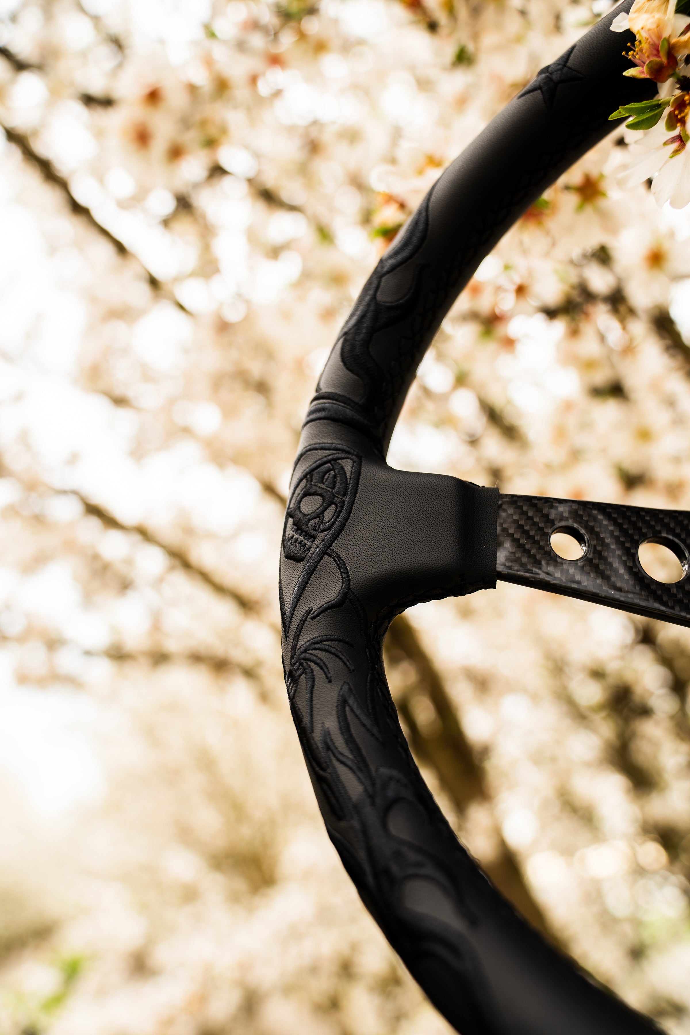 Black Reaper Carbon Fiber Steering Wheel 350mm- Lowered Empire