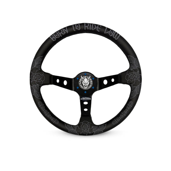 Black Traditional Killer Roses KR-1 Steering Wheel 350mm- Lowered Empire