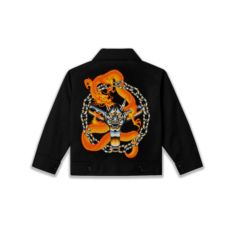 Chained Dragon Acid Wash Vintage Jacket– Lowered Empire