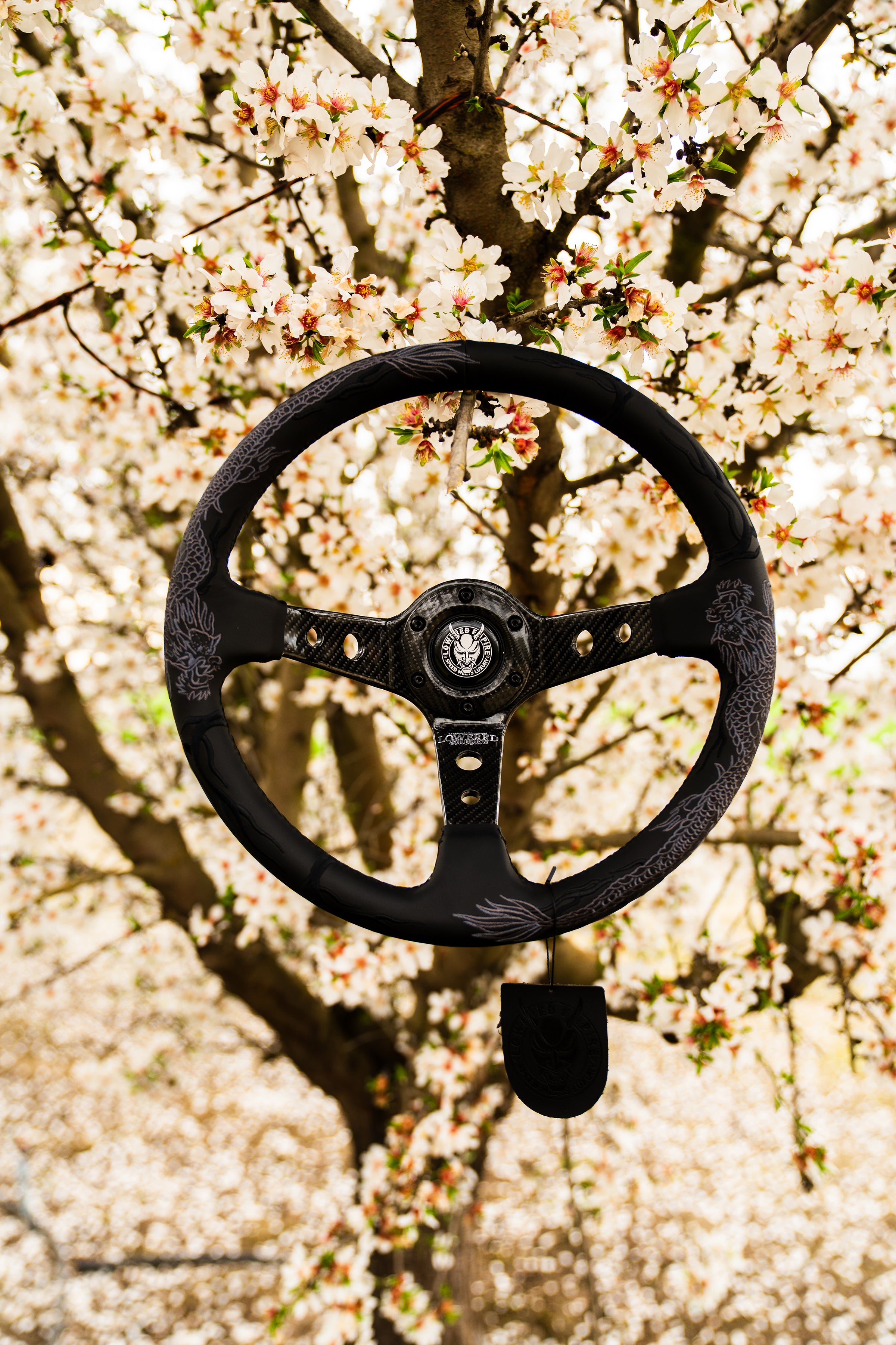 Carbon Black Dragon Steering Wheel 350mm-  Lowered Empire