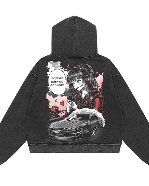 Text Me When You're Home: Acid Wash Hoodie