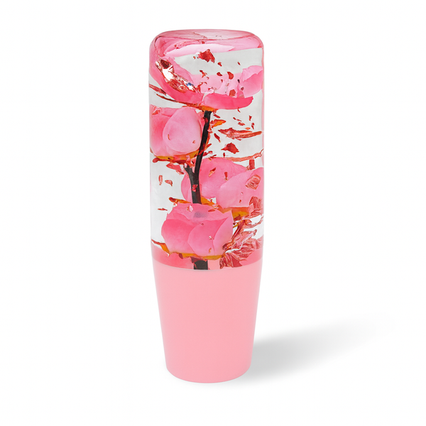 Pink Glitter Azalea Flower Shift Knob | Manual Car Gear Shifter