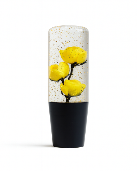 Yellow Clear Roses Shift Knob