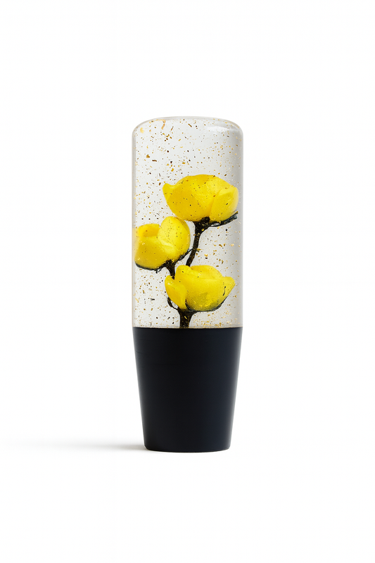 Yellow Clear Roses Shift Knob