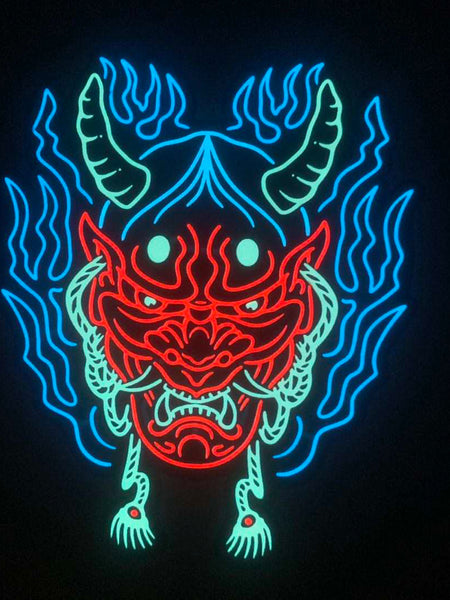 Hannya Mask LED Glow Up Sticker