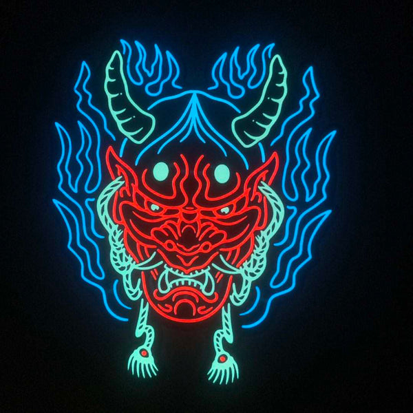 Hannya Mask LED Glow Up Sticker