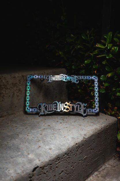 Holographic Ride In Style License Plate Frame