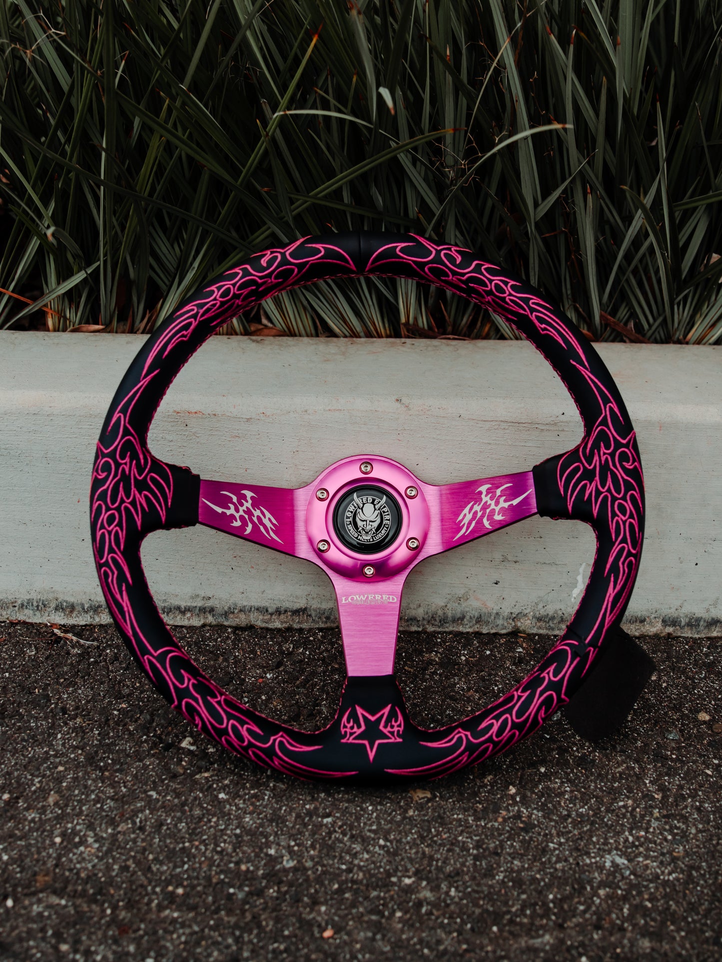 Pink Cybersigilism Pink Stand CS-3 Aftermarket Deep Dish Steering Wheel 350mm- Lowered Empire