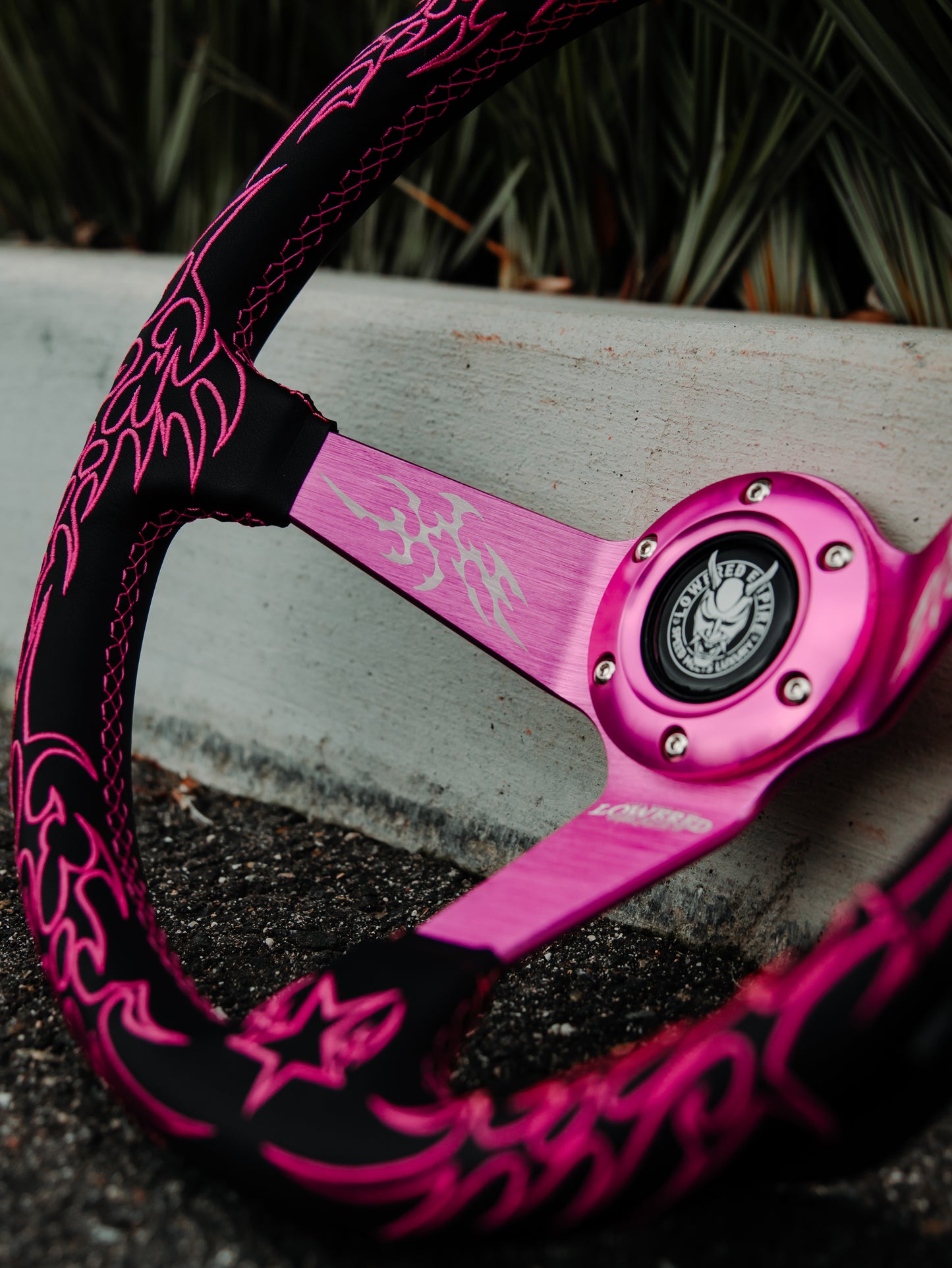 Pink Cybersigilism Pink Stand CS-3 Aftermarket Deep Dish Steering Wheel 350mm- Lowered Empire