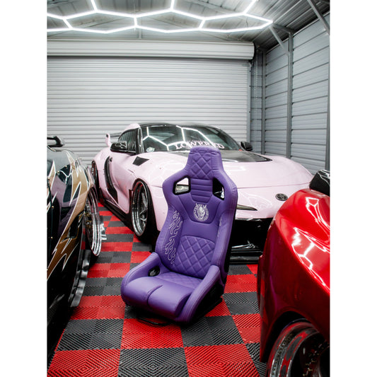 Purple Lowered Empire Flame Recline Seats x2 Pair