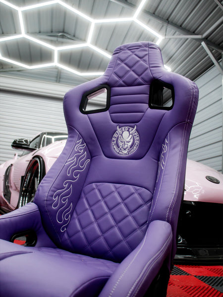 Purple Lowered Empire Flame Recline Seats x2 Pair