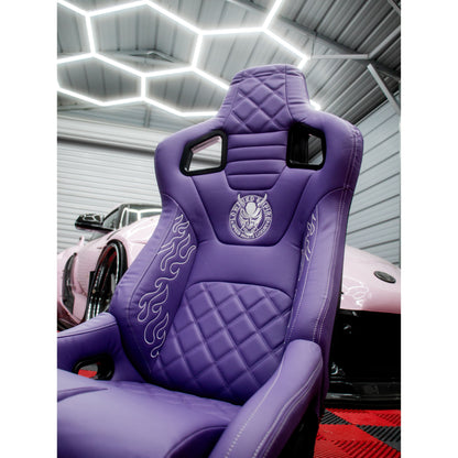Purple Lowered Empire Flame Recline Seats x2 Pair