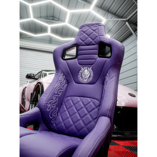 Purple Lowered Empire Flame Recline Seats x2 Pair
