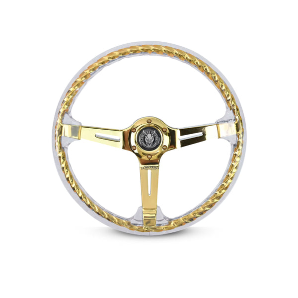Gold Rider Rakkī JDM DR-1 Steering Wheel 350mm - Lowered Empire