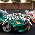 Speed Meets Luxury Banner Decal Rear Windshield Sticker