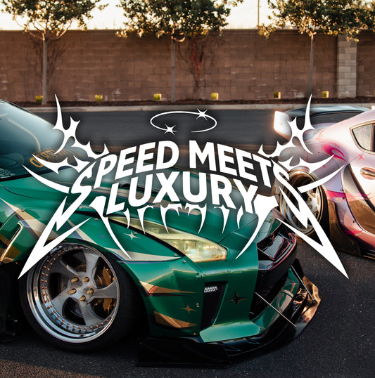 Speed Meets Luxury Banner Decal Rear Windshield Sticker
