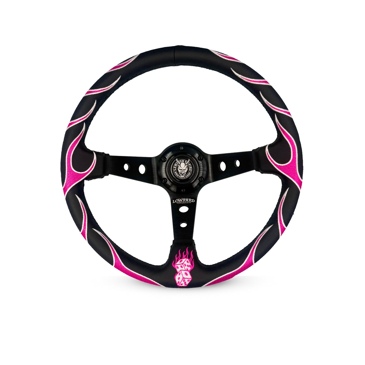 Pink Hellfire Steering Wheel 350mm Lowered Empire