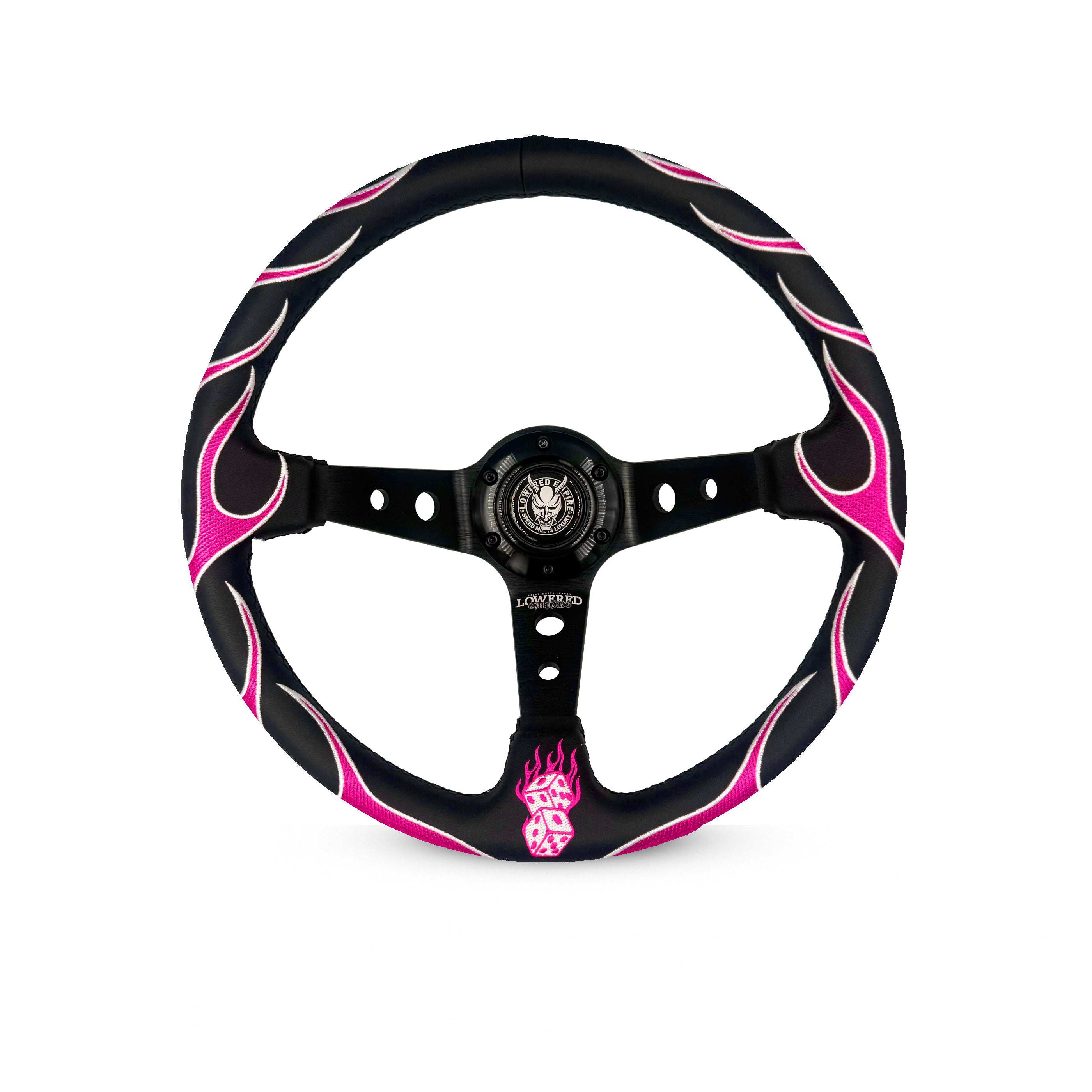 Pink Hellfire Steering Wheel 350mm Lowered Empire