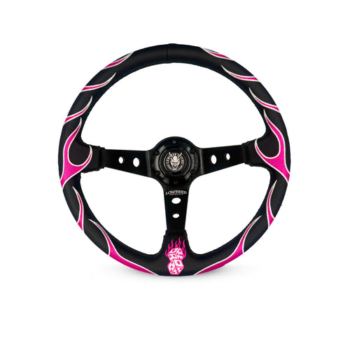 Pink Hellfire Steering Wheel 350mm Lowered Empire