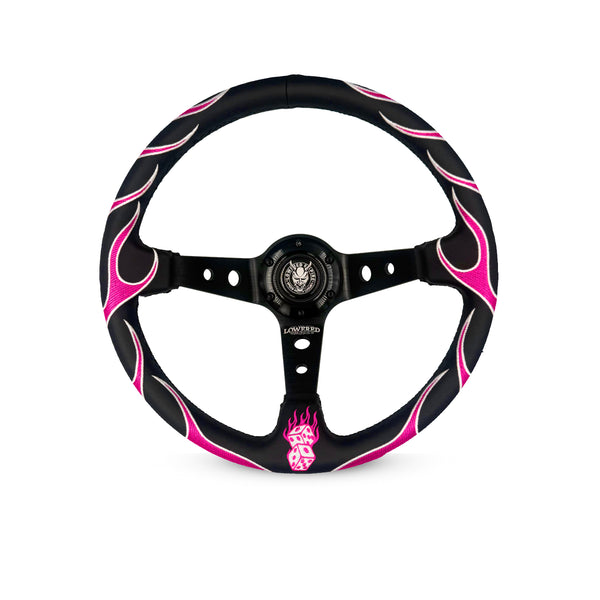 Pink Hellfire Steering Wheel 350mm Lowered Empire