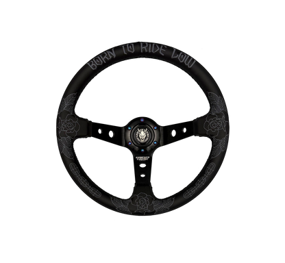 Black Traditional Killer Roses 330mm Steering Wheel