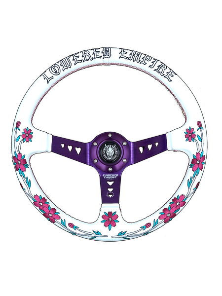 Purple Bracket Sakuras In the Sky Steering Wheel