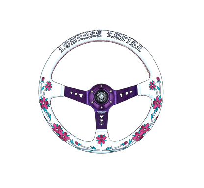 Purple Bracket Sakuras In the Sky Steering Wheel