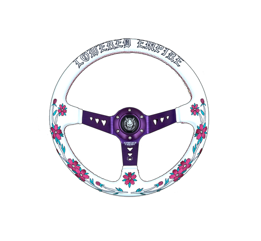 Purple Bracket Sakuras In the Sky Steering Wheel