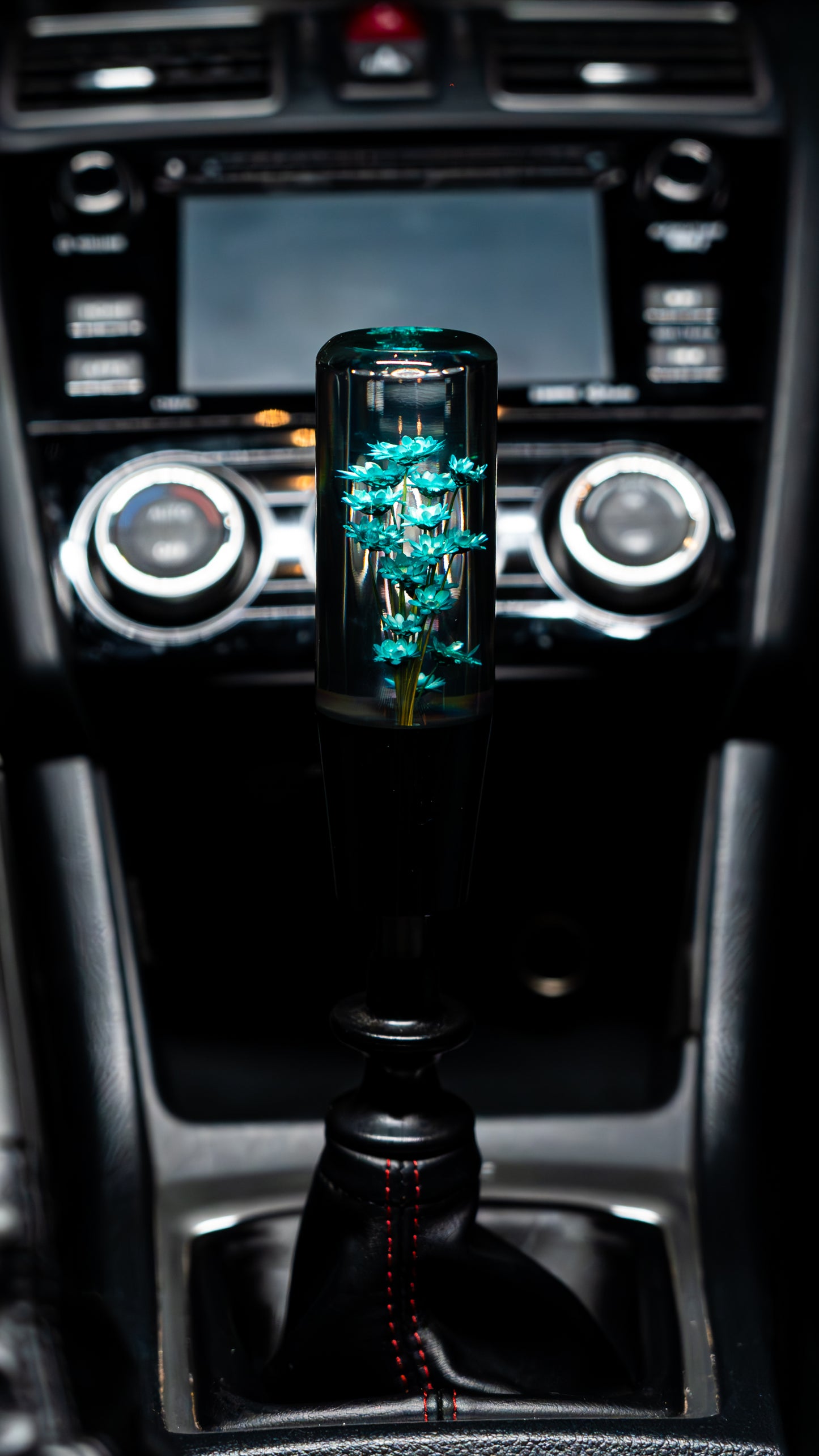Evermint Blossom Clear Flower Shift Knob | Universal Manual Car Shifter