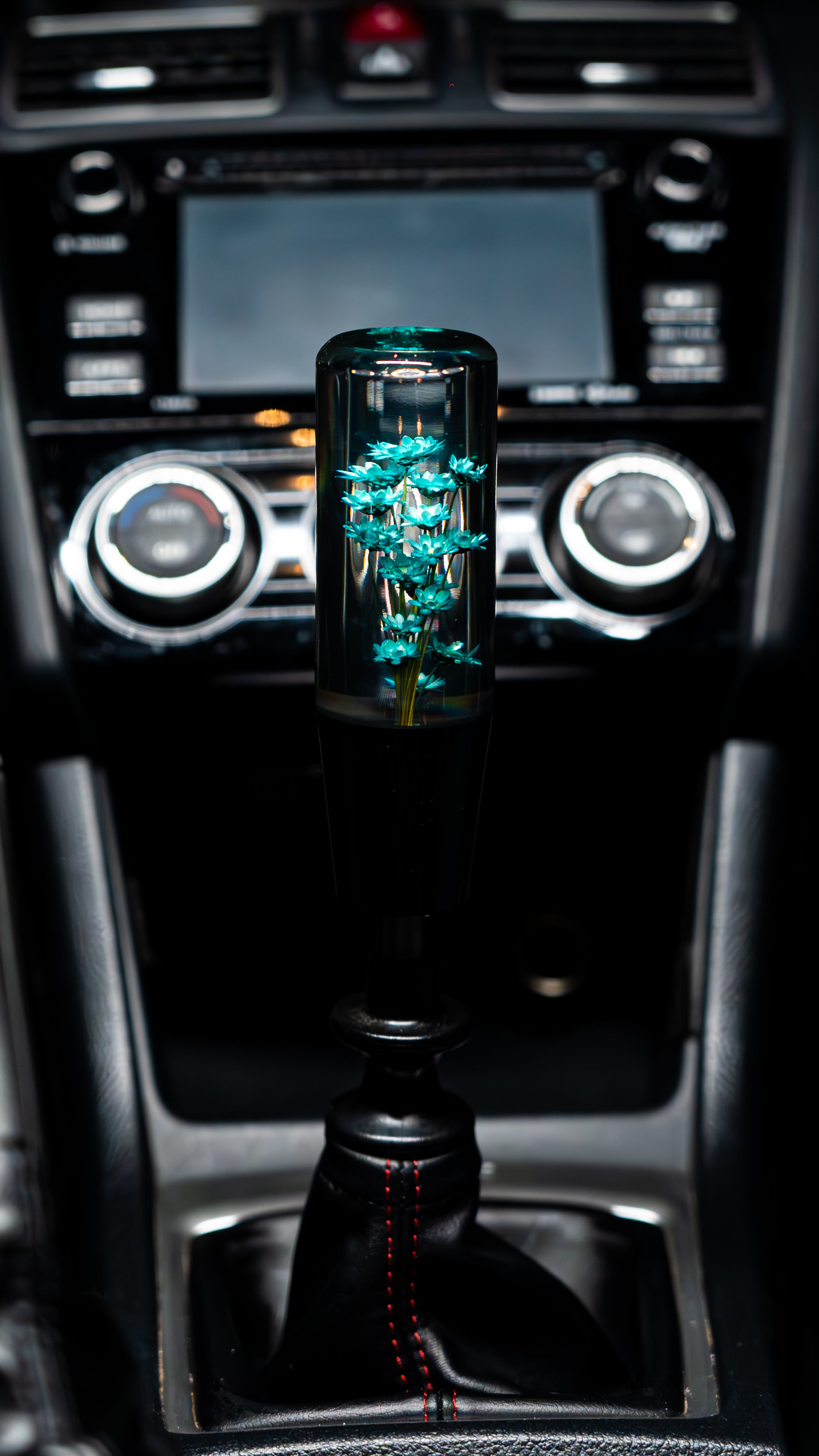 Clear Evermint Blossom Flower Shift Knob | Universal Manual Car Shifter