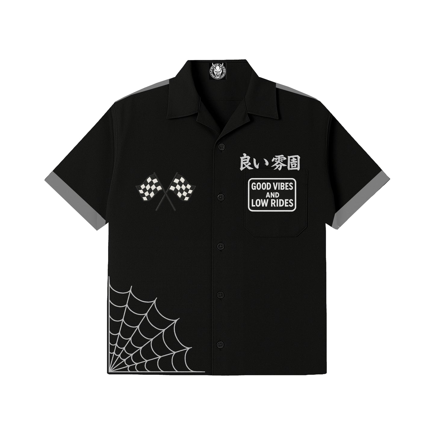 Black and Gray Lowered Empire VIbes Mechanic Shirt