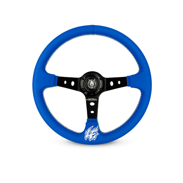 Deep Blue Pastel Steering Wheel Collection 350mm PC-3 - Lowered Empire
