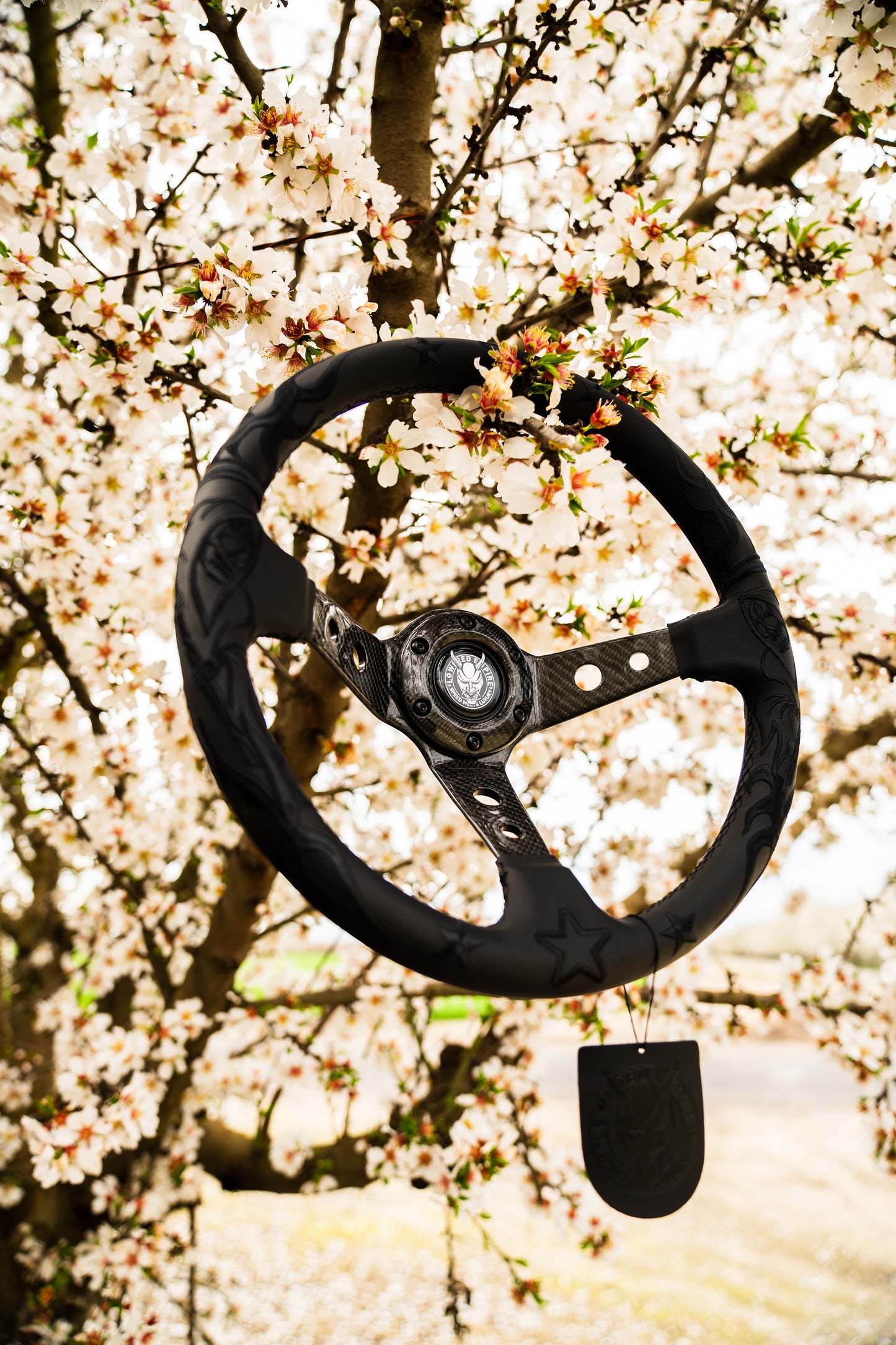 Black Reaper Carbon Fiber Steering Wheel 350mm- Lowered Empire