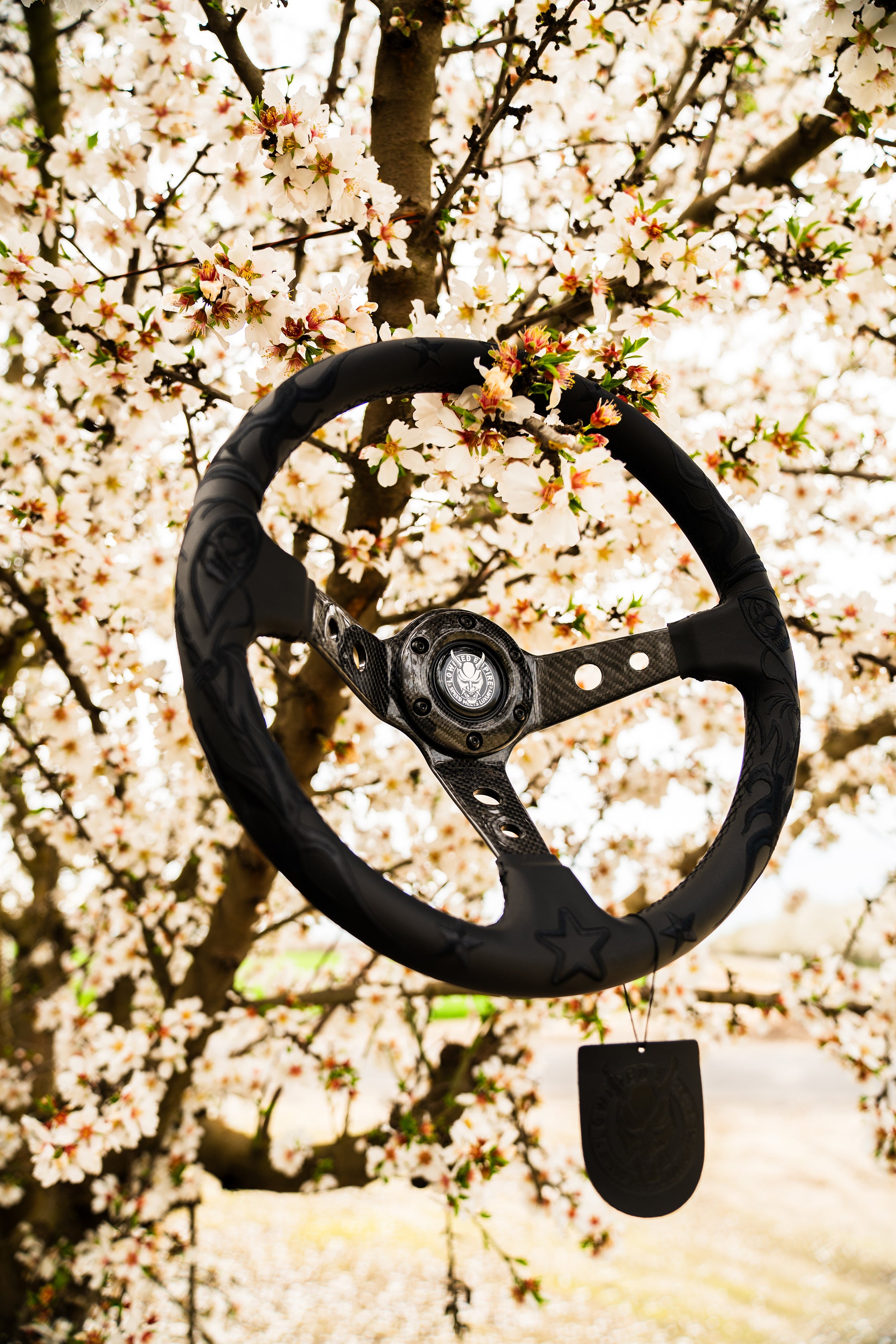 Black Reaper Carbon Fiber Steering Wheel 350mm- Lowered Empire