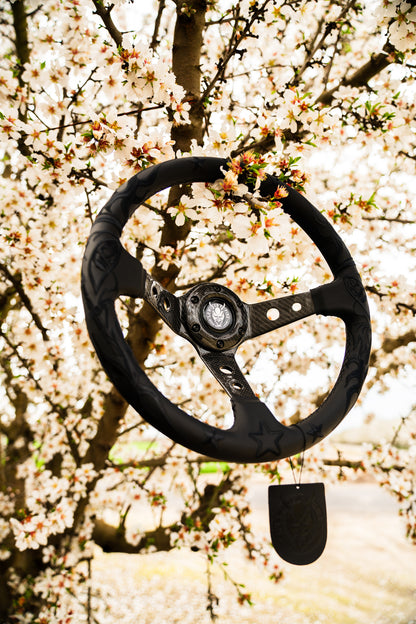Black Reaper Carbon Fiber Steering Wheel 350mm- Lowered Empire