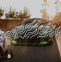 Window Decal Flames Outline Custom Flames- Pair x2
