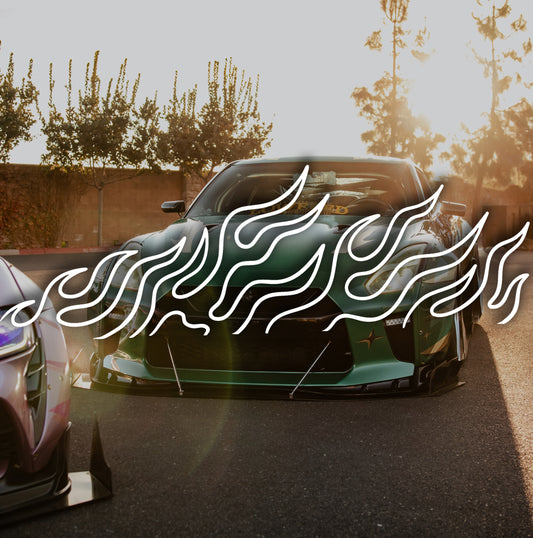 Window Decal Flames Outline Custom Flames- Pair x2