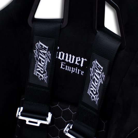 Black Lowered Empire Flamed Racing Harness Belt - 1