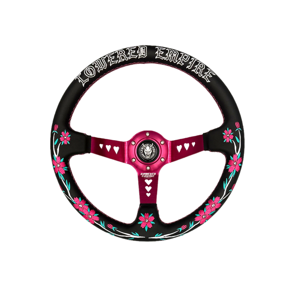 Black/Pink Sakuras In The Sky SK-1 Steering Wheel 350mm