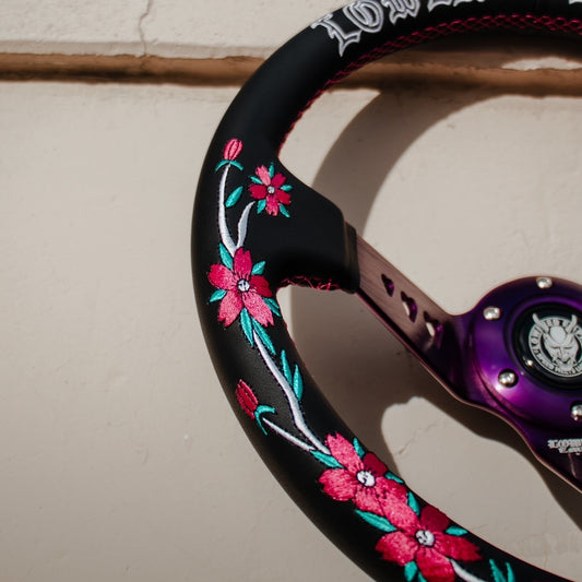 Black/Purple Sakuras In The Sky SK-2 Steering Wheel 350mm - Steering wheels