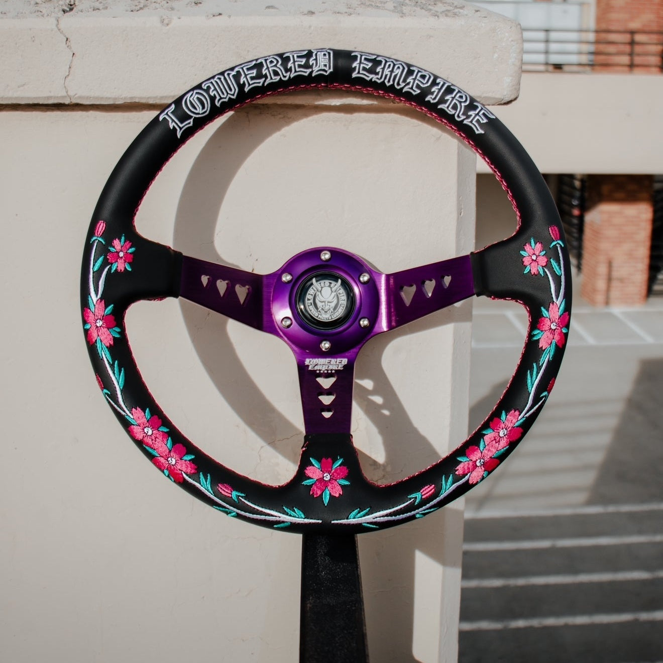 Black/Purple Sakuras In The Sky SK-2 Steering Wheel 350mm- Lowered