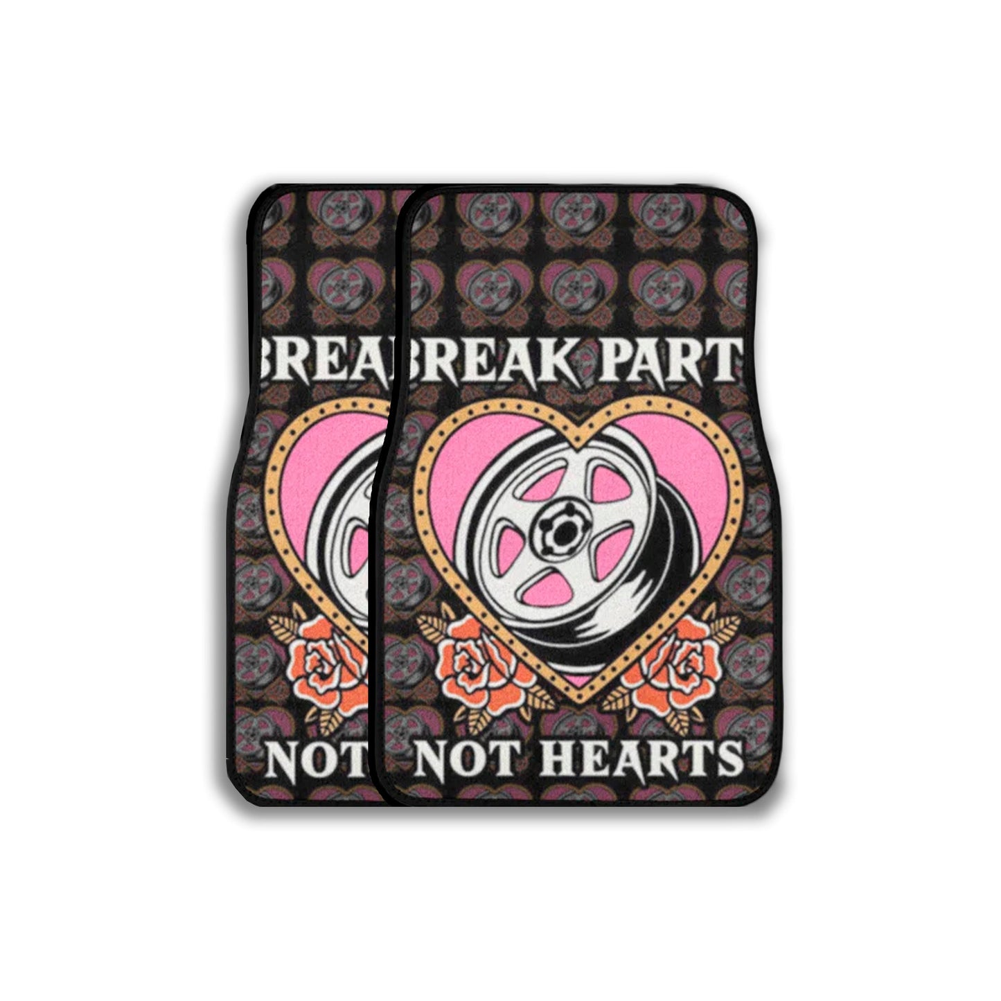 Broken Hearts Pair Premium Car Carpet Floor Mats