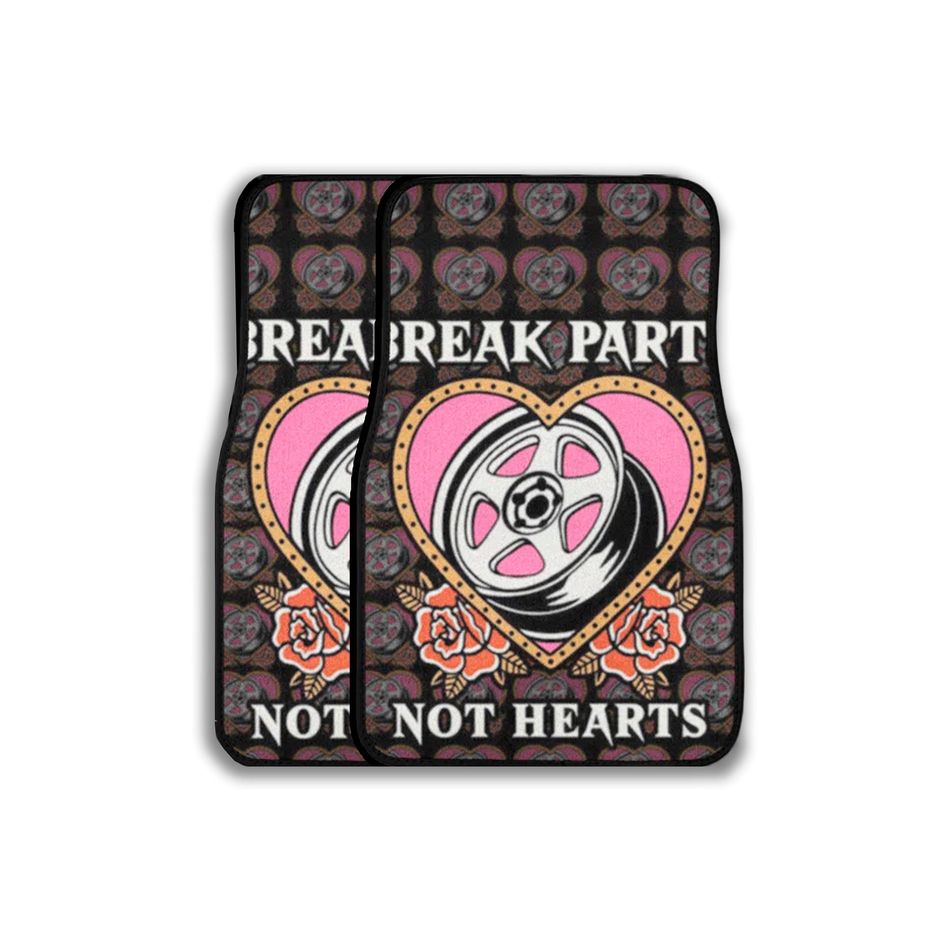 Broken Hearts Pair Premium Car Carpet Floor Mats