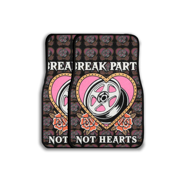 Broken Hearts Pair Premium Car Carpet Floor Mats