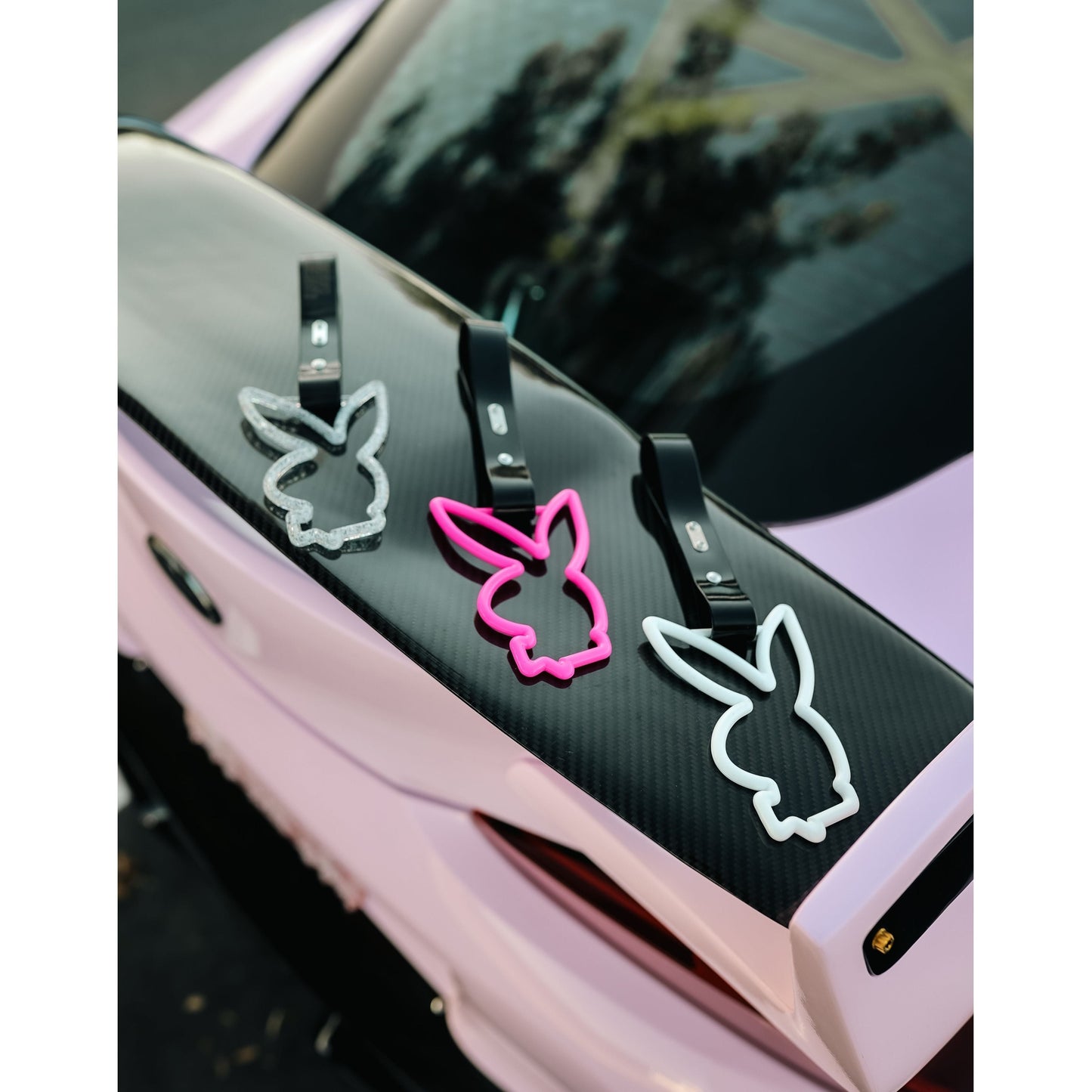 Bunny PlayBoy Tsurikawa Handle W/ Logo Pin - Black