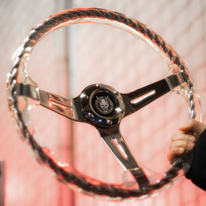 Chrome Dragon Rakkī JDM DR-2 Steering Wheel 350mm - Steering wheels