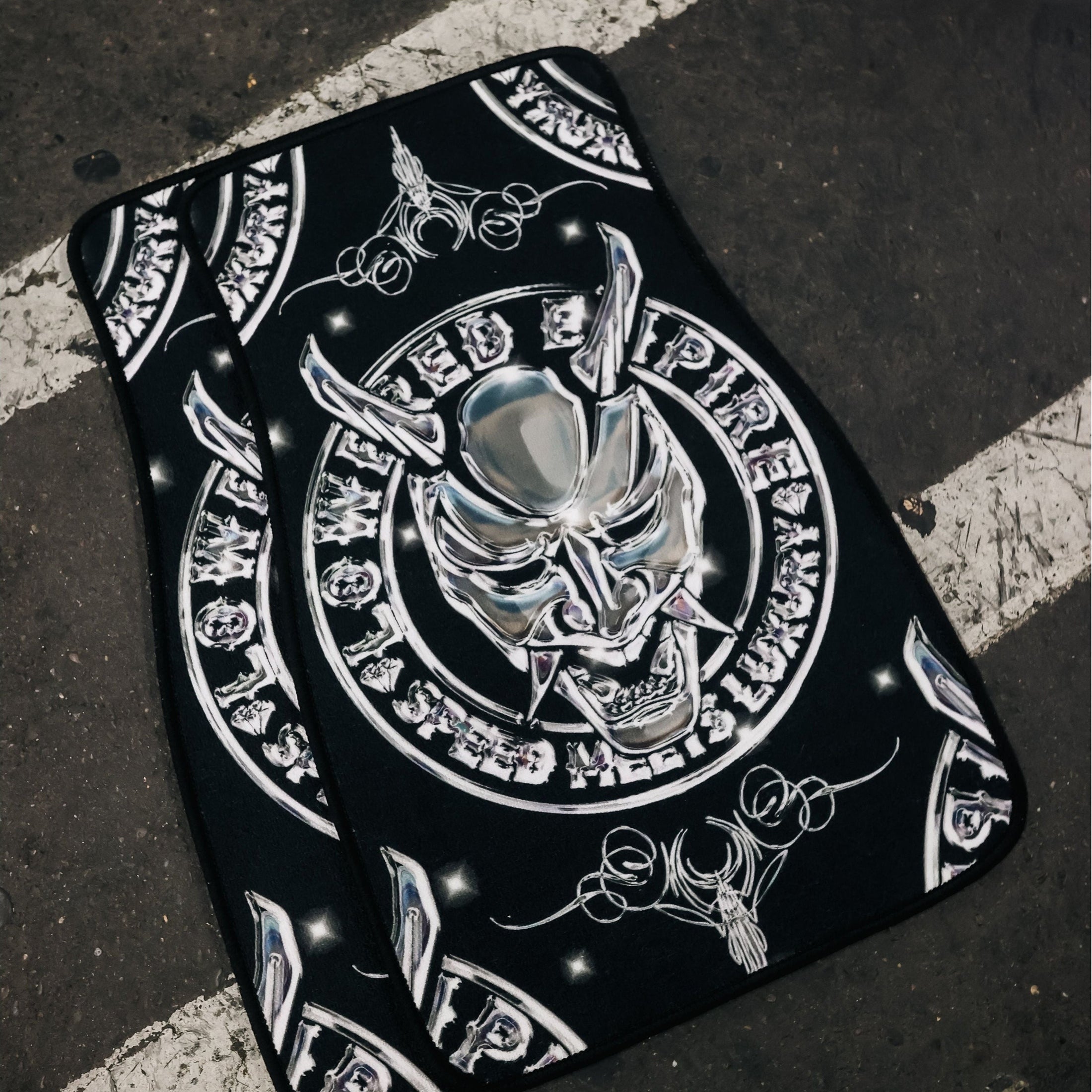 Chrome Logo Pair Premium Car Carpet Floor Mats