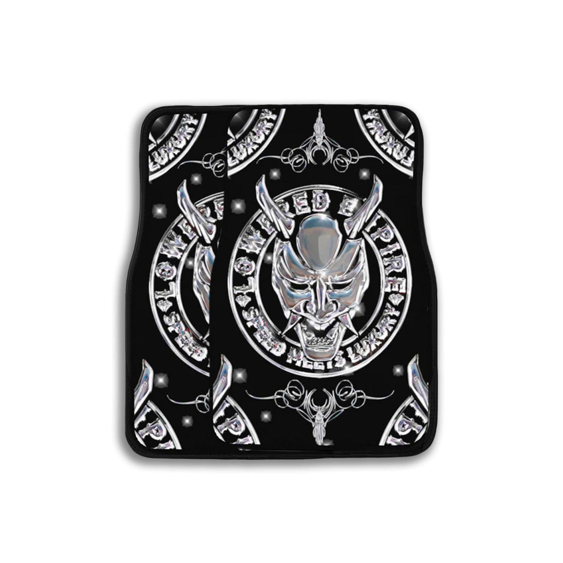 Chrome Logo Pair Premium Car Carpet Floor Mats