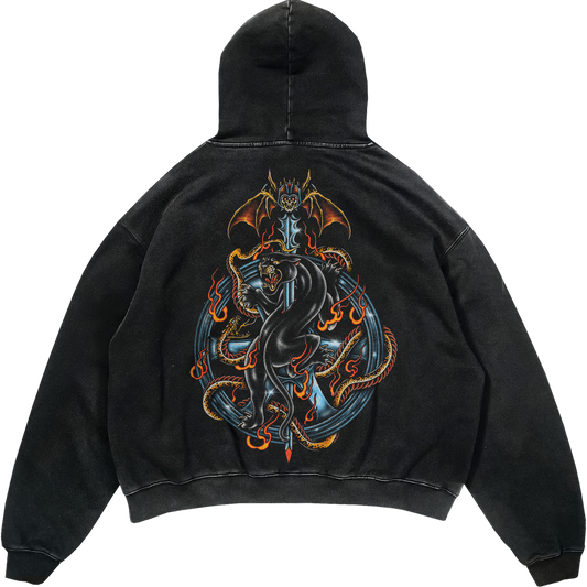 Claws & Wheels Washed Hoodie