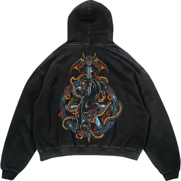 Claws & Wheels Washed Hoodie